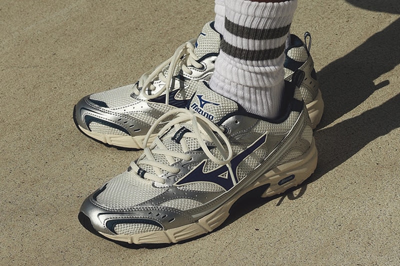 Mizuno представляет эстетику MXR Sport 2000-х годов для бега Белоснежный Магнит Серебристый Белоснежный Майолика Синий Серебристый