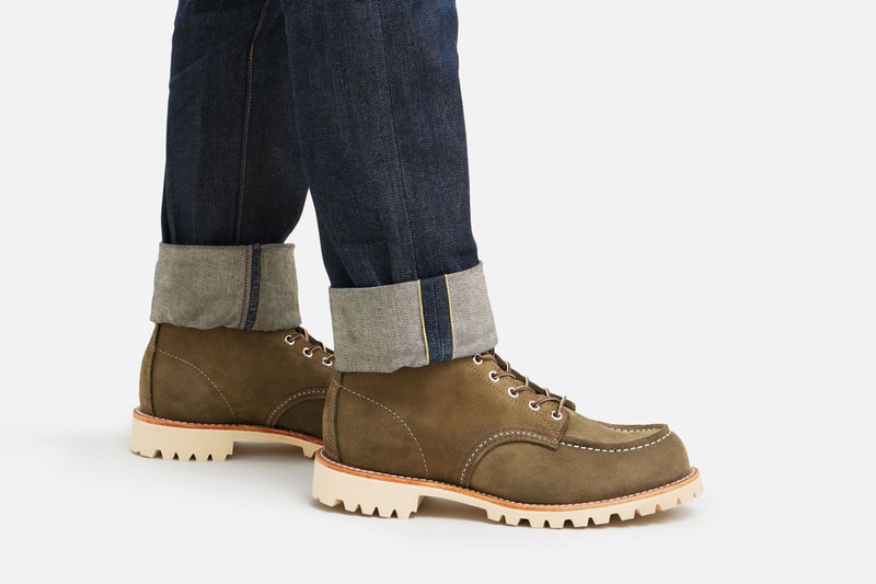 Red Wing Moc Toe Boot Footwear Trainers Outdoors Hiking Shoes Fashion Outsole Winter High Top Green Boot Style Shopping