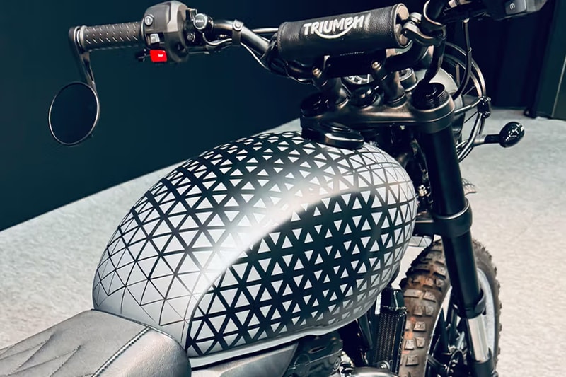 Triumph and White Mountaineering Collaborate on a Special Edition Scrambler 400 X motorcycle project yosuke aizawa tokyo outdoor show