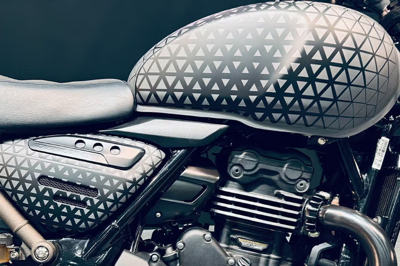 Triumph and White Mountaineering Collaborate on a Special Edition Scrambler 400 X motorcycle project yosuke aizawa tokyo outdoor show