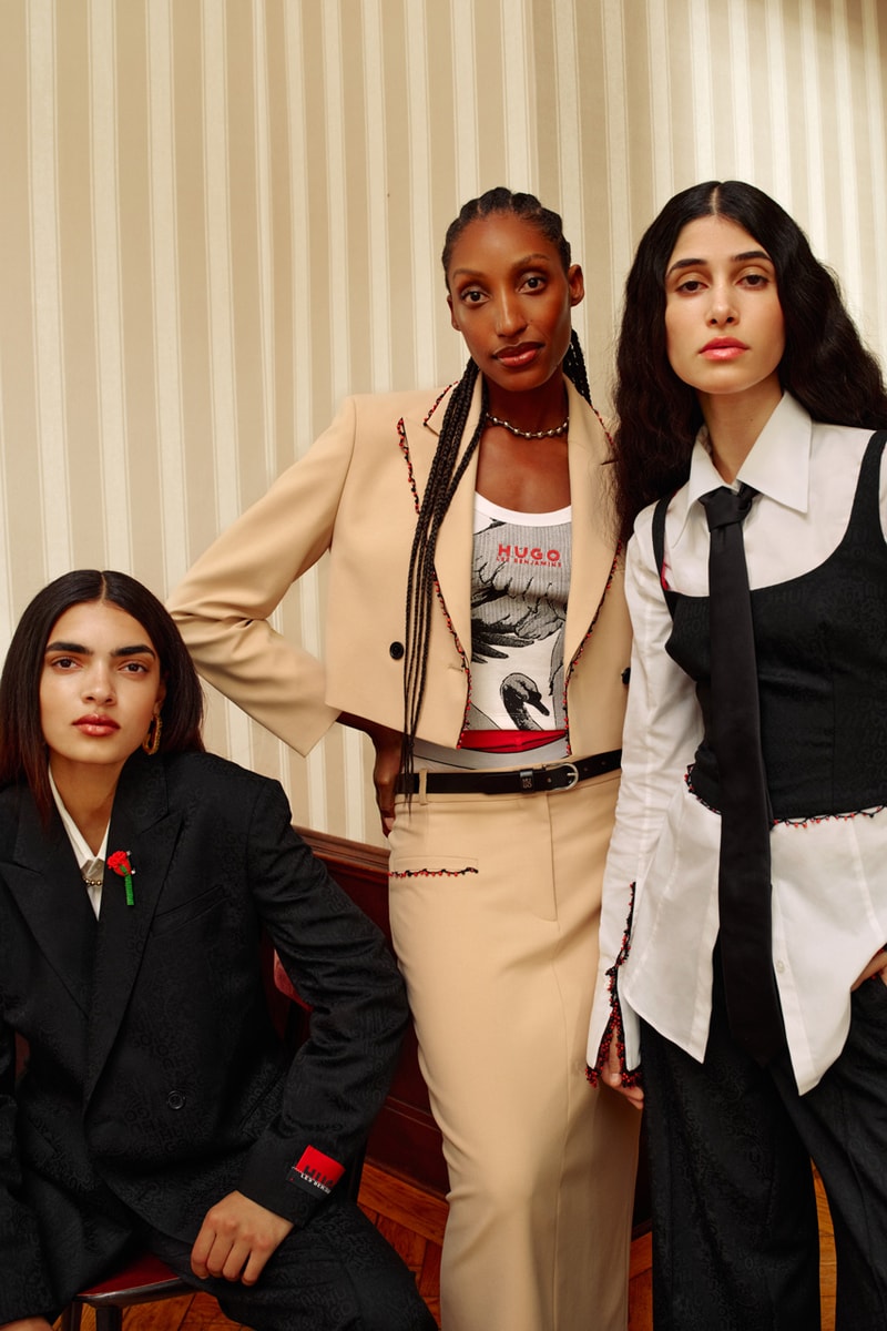 les benjamins hugo collaboration debut collection tailoring shirts suits Gastarbeiter key kids streetwear carpenter corset red 