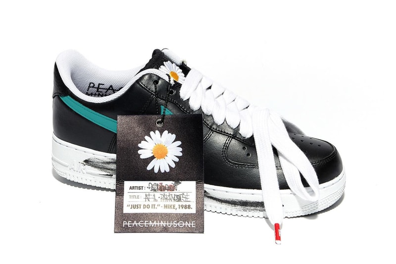 PEACEMINUSONE x Nike Air Force 1 Para-Noise 3.0 G-Dragon AQ3692-004 “Black/New Emerald-Pinkfire II-Tour Yellow-Blue Gale” on foot images official look drop price 