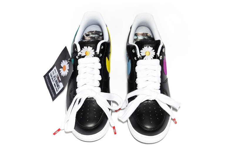 PEACEMINUSONE x Nike Air Force 1 Para-Noise 3.0 G-Dragon AQ3692-004 “Black/New Emerald-Pinkfire II-Tour Yellow-Blue Gale” on foot images official look drop price 