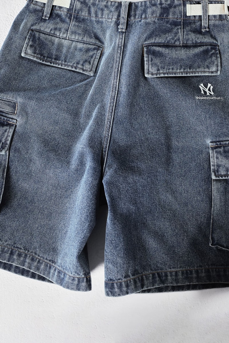 thisisneverthat x NEW ERA Pay Homage to the New York Yankees ny team mlb baseball link capsule collection this is never that fitted hat headwear camo shirt shorts denim 