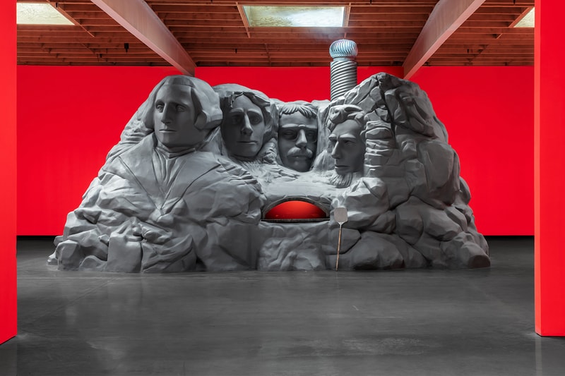 Eli Russell Linnetz Launches 'MONUMENTS' Exhibit With a Mount Rushmore Pizza Oven jeffrey deitch gallery summer los angeles erl