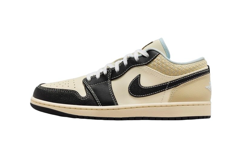 Nike Air Jordan 1 Low “Coconut Milk/Black/Muslin/Team Gold/Glacier Blue” HQ3437-101 Release Info swoosh logo