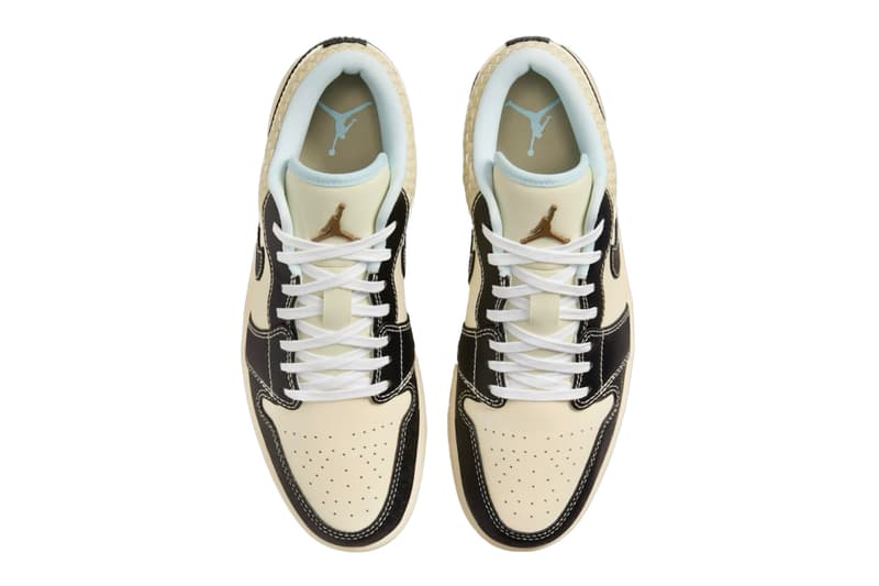 Nike Air Jordan 1 Low “Coconut Milk/Black/Muslin/Team Gold/Glacier Blue” HQ3437-101 Release Info swoosh logo
