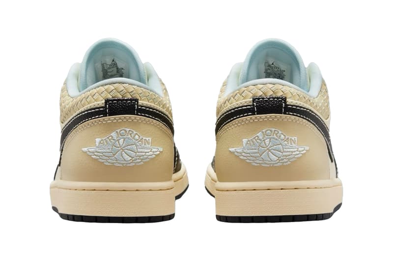 Nike Air Jordan 1 Low “Coconut Milk/Black/Muslin/Team Gold/Glacier Blue” HQ3437-101 Release Info swoosh logo