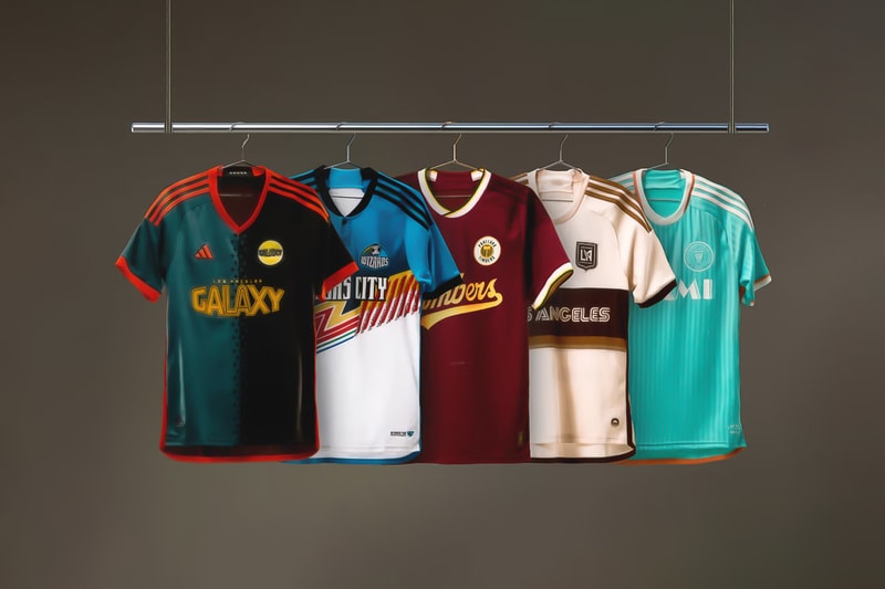 Adidas and MLS Release Archive Collection Inspired by Classic Soccer Aesthetics jersey gazelle jackets apparel clothing fashion menswear sports football Inter Miami CF, LA Galaxy, LAFC, Portland Timbers Sporting Kansas City