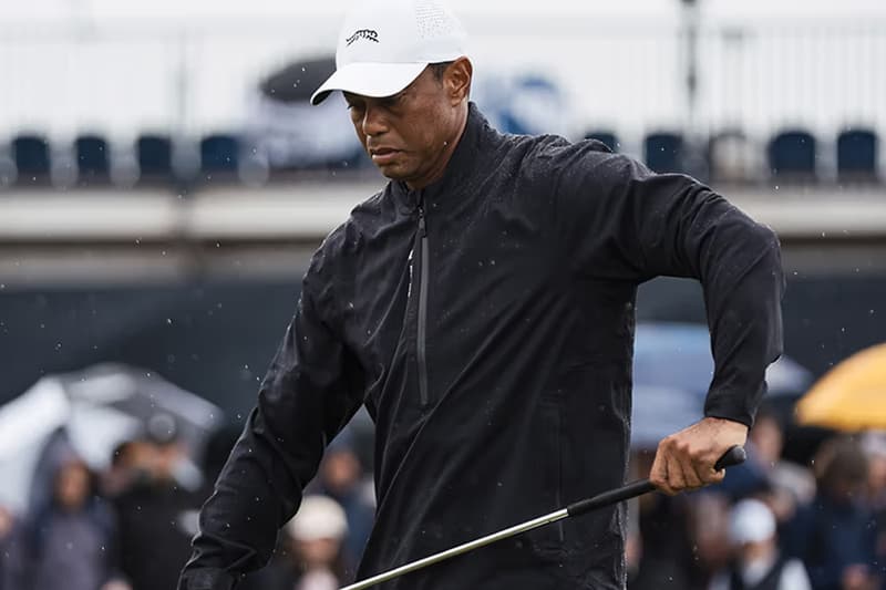 tiger woods sun day red open championship royal troon waterproof weather rain gear half zip jacket 3l pant