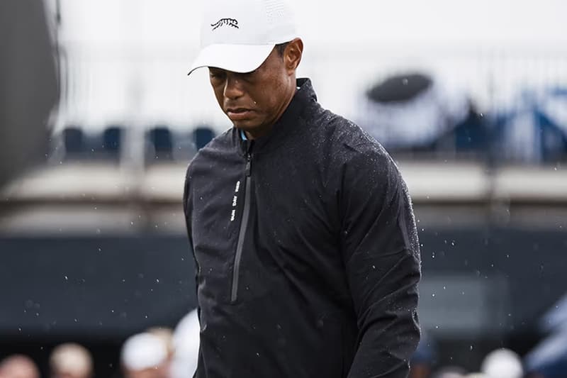 tiger woods sun day red open championship royal troon waterproof weather rain gear half zip jacket 3l pant