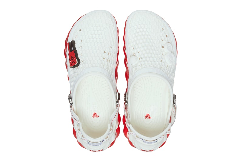 KANGHYUK x Crocs 2nd collaboration Echo Clog white red white turquoise light-up Jibbitz™ charms info
