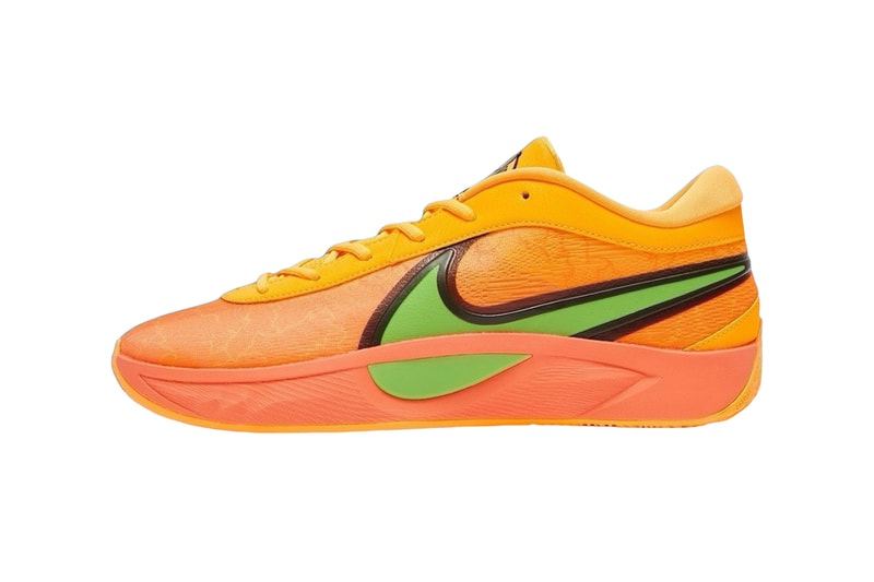 Official Look at the Nike Giannis Freak 6 "Laser Orange" Light Wild Mango/Action Green-Black-Laser Orange FJ7792-601 giannis antetokounmpo milwaukee bucks nba basketball shoe greek freak october fall