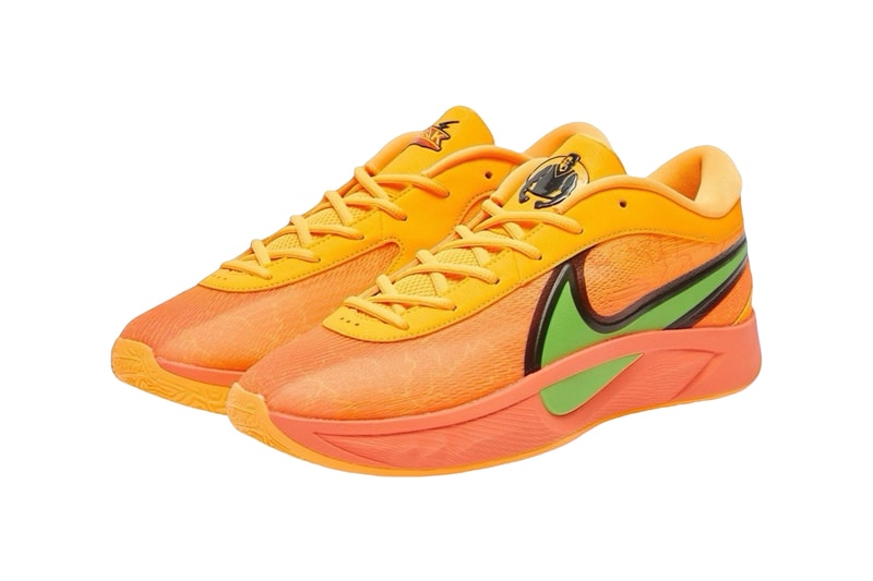 Official Look at the Nike Giannis Freak 6 "Laser Orange" Light Wild Mango/Action Green-Black-Laser Orange FJ7792-601 giannis antetokounmpo milwaukee bucks nba basketball shoe greek freak october fall