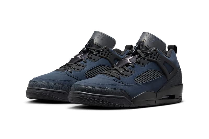 Jordan Spizike Low Receives a Stealth Edition in "Dark Obsidian" jordan brand Dark Obsidian/Light Violet Ore-Black-Anthracite jumpman basketball hybrid shoe sneaker basketball swoosh