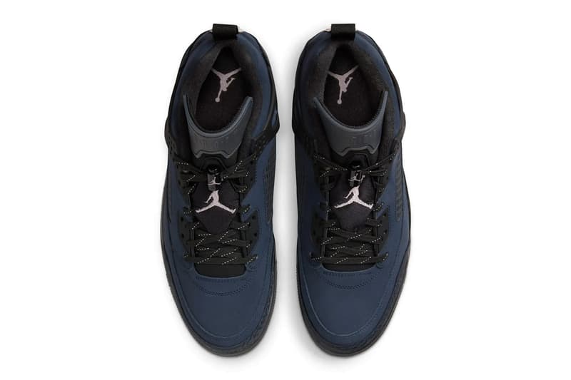 Jordan Spizike Low Receives a Stealth Edition in "Dark Obsidian" jordan brand Dark Obsidian/Light Violet Ore-Black-Anthracite jumpman basketball hybrid shoe sneaker basketball swoosh