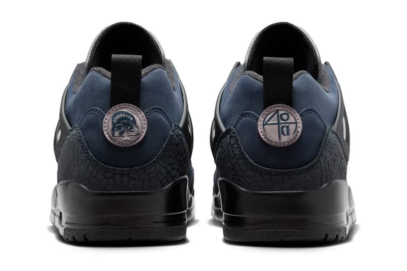 Jordan Spizike Low Receives a Stealth Edition in "Dark Obsidian" jordan brand Dark Obsidian/Light Violet Ore-Black-Anthracite jumpman basketball hybrid shoe sneaker basketball swoosh