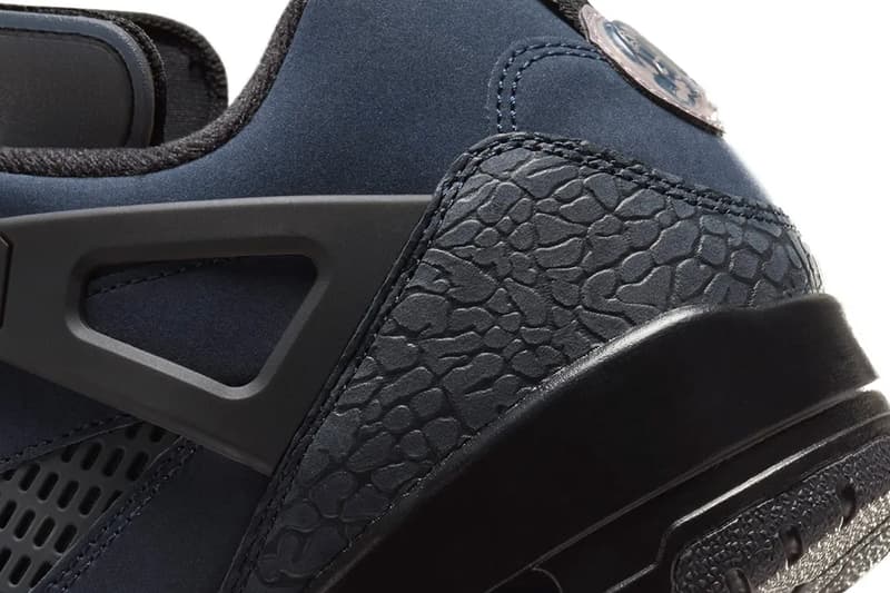 Jordan Spizike Low Receives a Stealth Edition in "Dark Obsidian" jordan brand Dark Obsidian/Light Violet Ore-Black-Anthracite jumpman basketball hybrid shoe sneaker basketball swoosh