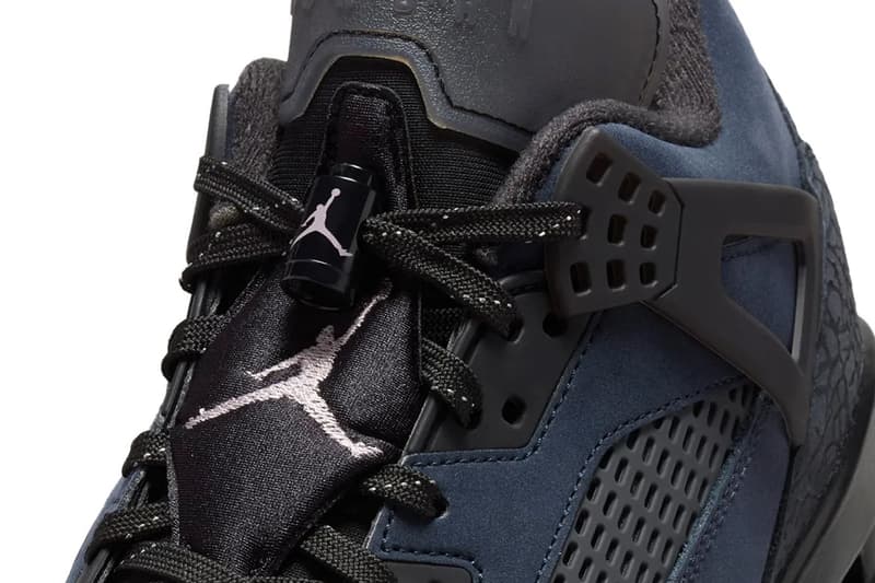 Jordan Spizike Low Receives a Stealth Edition in "Dark Obsidian" jordan brand Dark Obsidian/Light Violet Ore-Black-Anthracite jumpman basketball hybrid shoe sneaker basketball swoosh