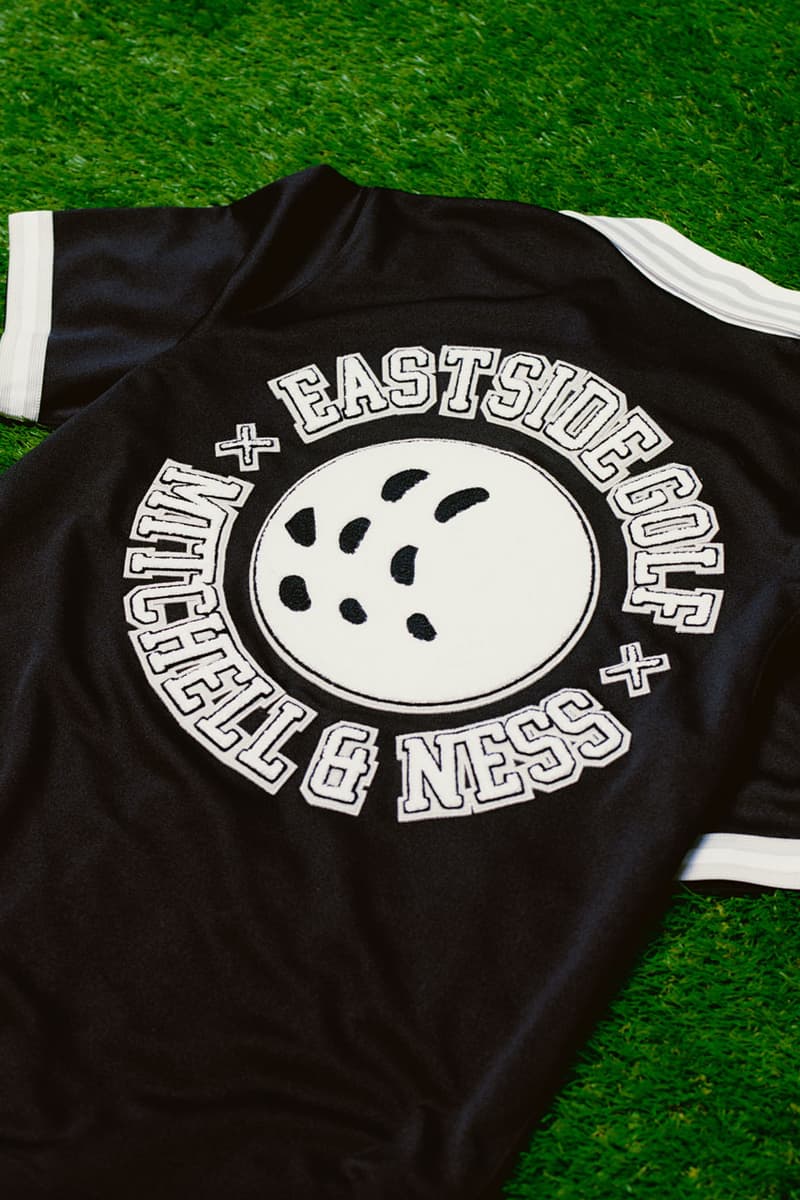 Mitchell & Ness x Eastside Golf Link Up on Clean Capsule release apparel fashion drop price link website store basketball sports nylon pullover hoodie accessories driver head cover ball marker tee green