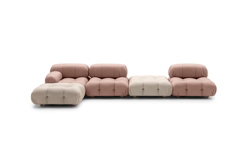 Stella McCartney x B&B Italia Camaleonda sofa Le Bambole armchair S-Wave monogram sustainable pink and beige COLOURLIVING Art Basel Miami Bea