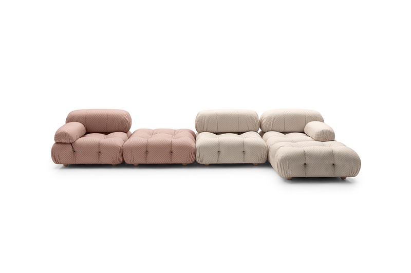 Stella McCartney x B&B Italia Camaleonda sofa Le Bambole armchair S-Wave monogram sustainable pink and beige COLOURLIVING Art Basel Miami Bea