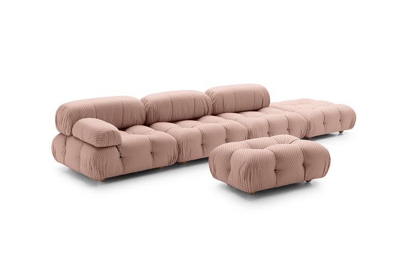 Stella McCartney x B&B Italia Camaleonda sofa Le Bambole armchair S-Wave monogram sustainable pink and beige COLOURLIVING Art Basel Miami Bea