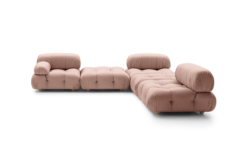 Stella McCartney x B&B Italia Camaleonda sofa Le Bambole armchair S-Wave monogram sustainable pink and beige COLOURLIVING Art Basel Miami Bea