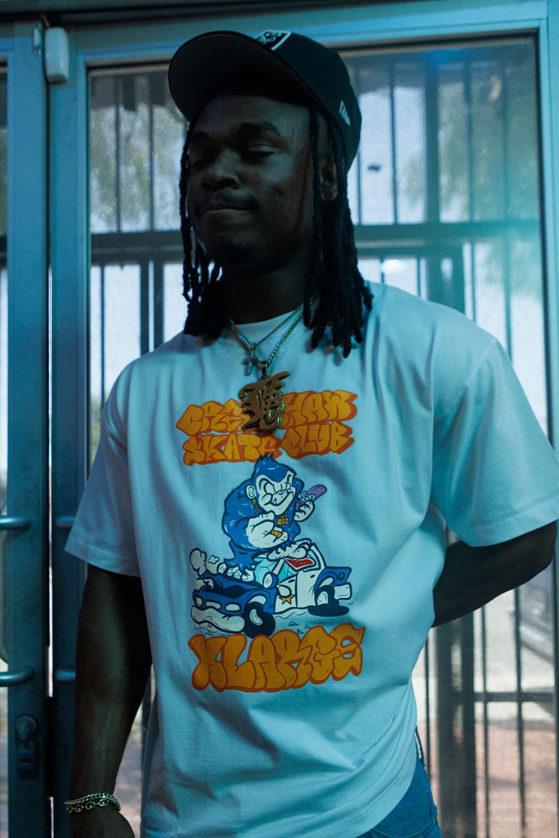 Crenshaw Skate Club Partners with XLarge on a Rhinestone-Adorned Range tobey south central randall carden katz short film release capsule collection info skateboard link price website japan skate denim jewel t shirt graphic california west coast asia x large xl
