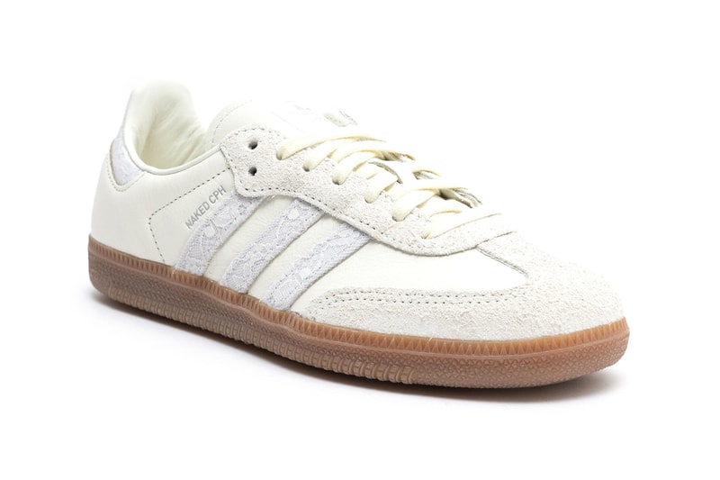 NAKED adidas Tischtennis White Gum Lace Owhite Silvmt JI3995 Samba 