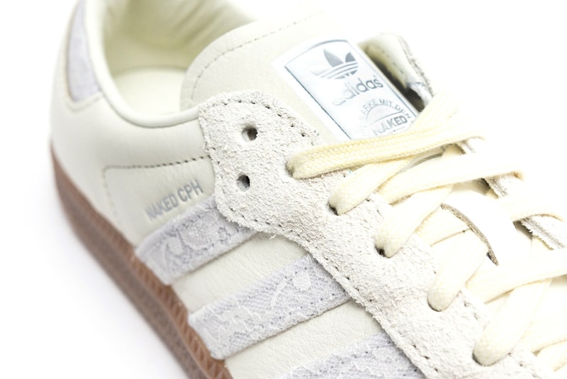 NAKED adidas Tischtennis White Gum Lace Owhite Silvmt JI3995 Samba 