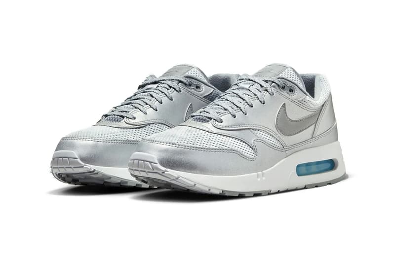 Official Look at the Nike Air Max 1 '86 in "Metallic Silver" Cool Grey/Light Smoke Grey-White-Metallic Silver FV7477-002 retro futuristic sneaker icy translucent sole swoosh air max day