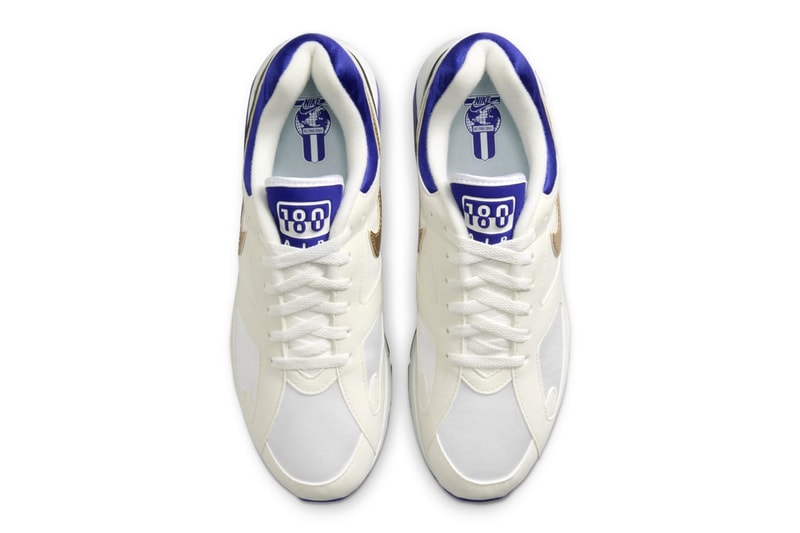 Official Look at the Nike Air Max 180 "Concord" FJ9259-101 Release Info sneakers shoes Summit White/Metallic Gold-Bright Concord ultramarine michael jordan brand 1992 barcelona olympics swoosh nike