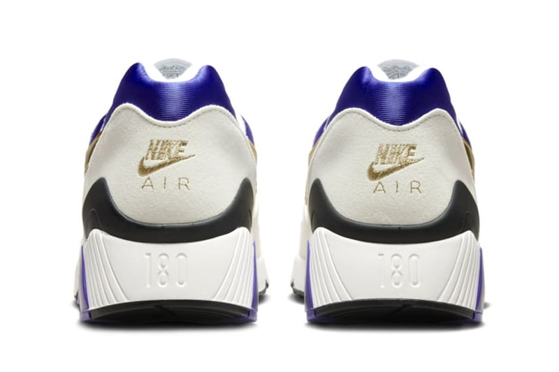 Official Look at the Nike Air Max 180 "Concord" FJ9259-101 Release Info sneakers shoes Summit White/Metallic Gold-Bright Concord ultramarine michael jordan brand 1992 barcelona olympics swoosh nike