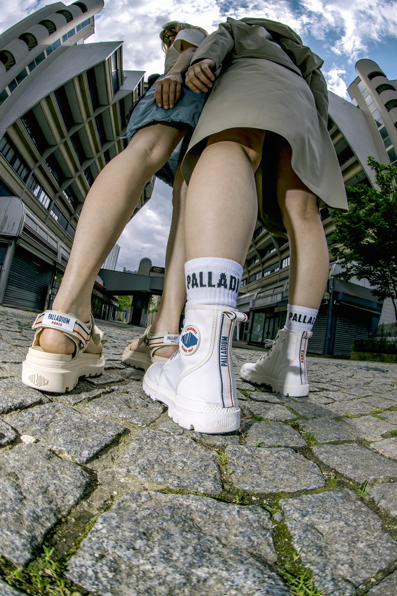 palladium boots capsule paris Galeries Lafayette Paris Haussmann bhv marais technical utility sportswear sandals sacoche bags t-shirt