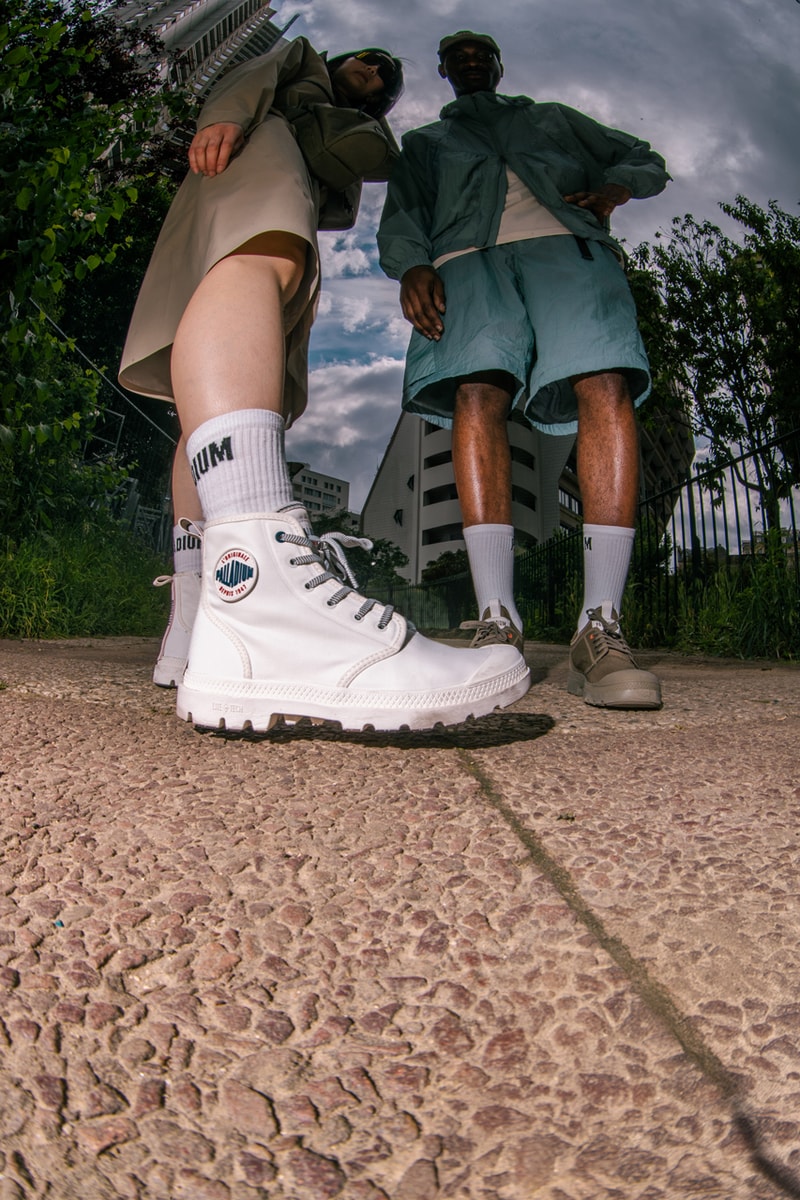 palladium boots capsule paris Galeries Lafayette Paris Haussmann bhv marais technical utility sportswear sandals sacoche bags t-shirt