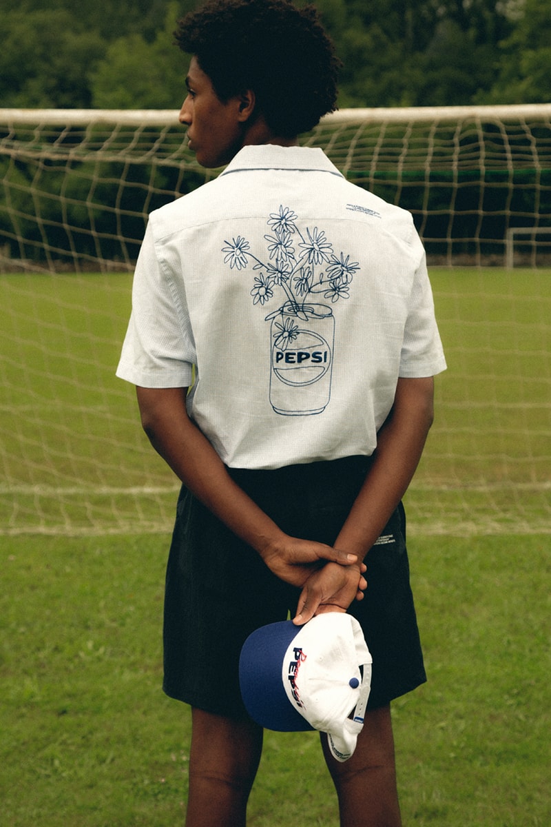 Pompeii x Pepsi football summer collection collaboration t-shirts jerseys windbreaker cap blue red white La Pretemporada