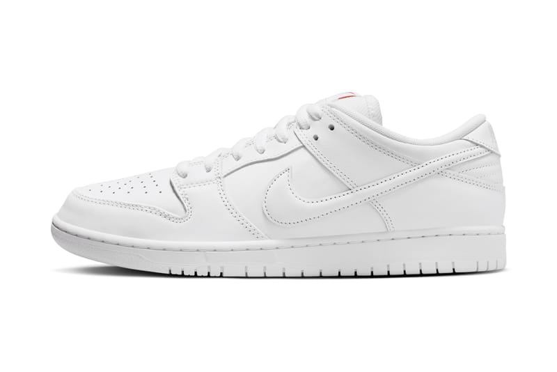 "Triple White" Covers the Nike SB Dunk Low