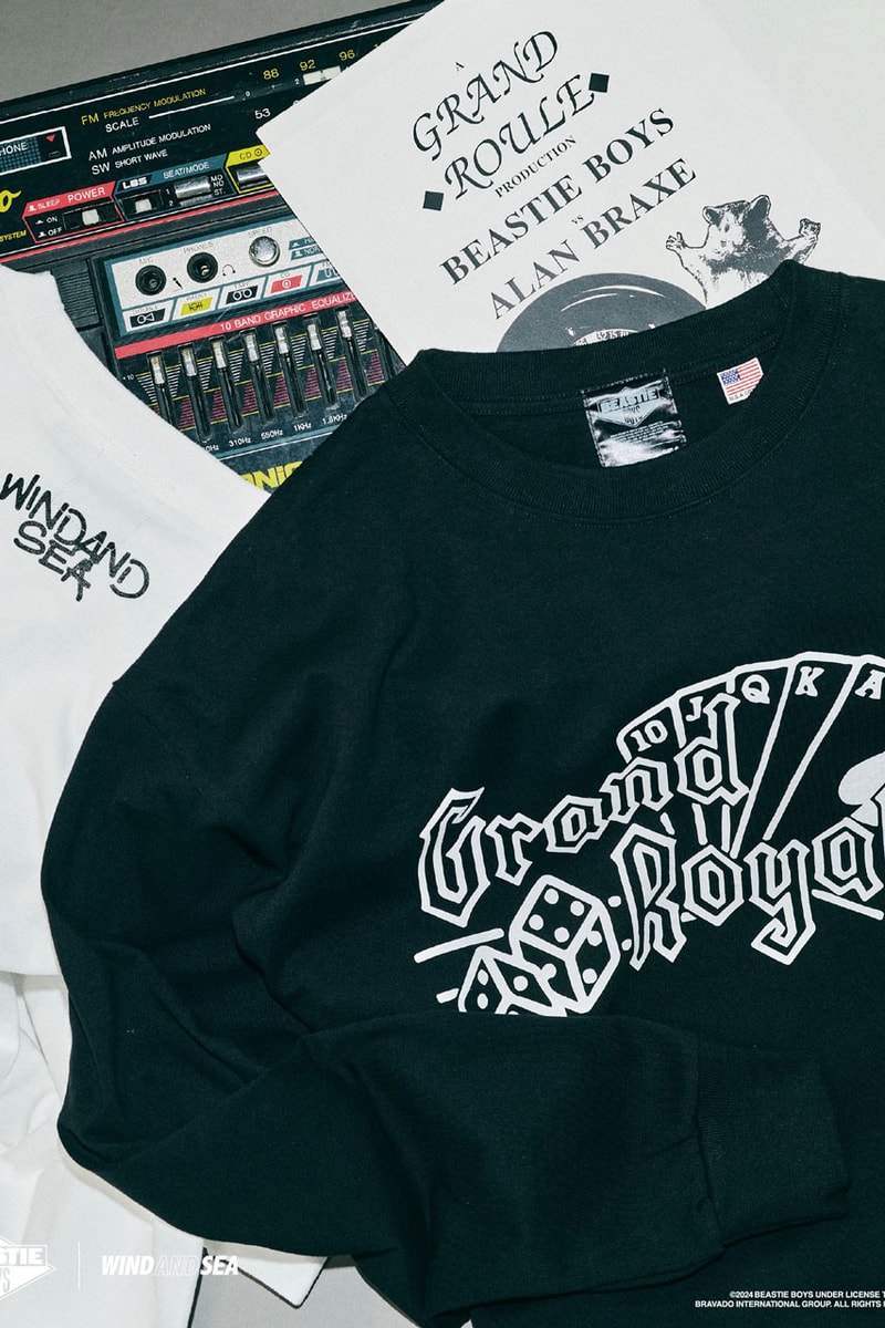 WIND AND SEA x Beastie Boys Capsule collab release info check yourself song album grand royal label album spotify apple music group band japan Adam "Ad-Rock" Horovitz Adam "MCA" Yauch Michael "Mike D" Diamond