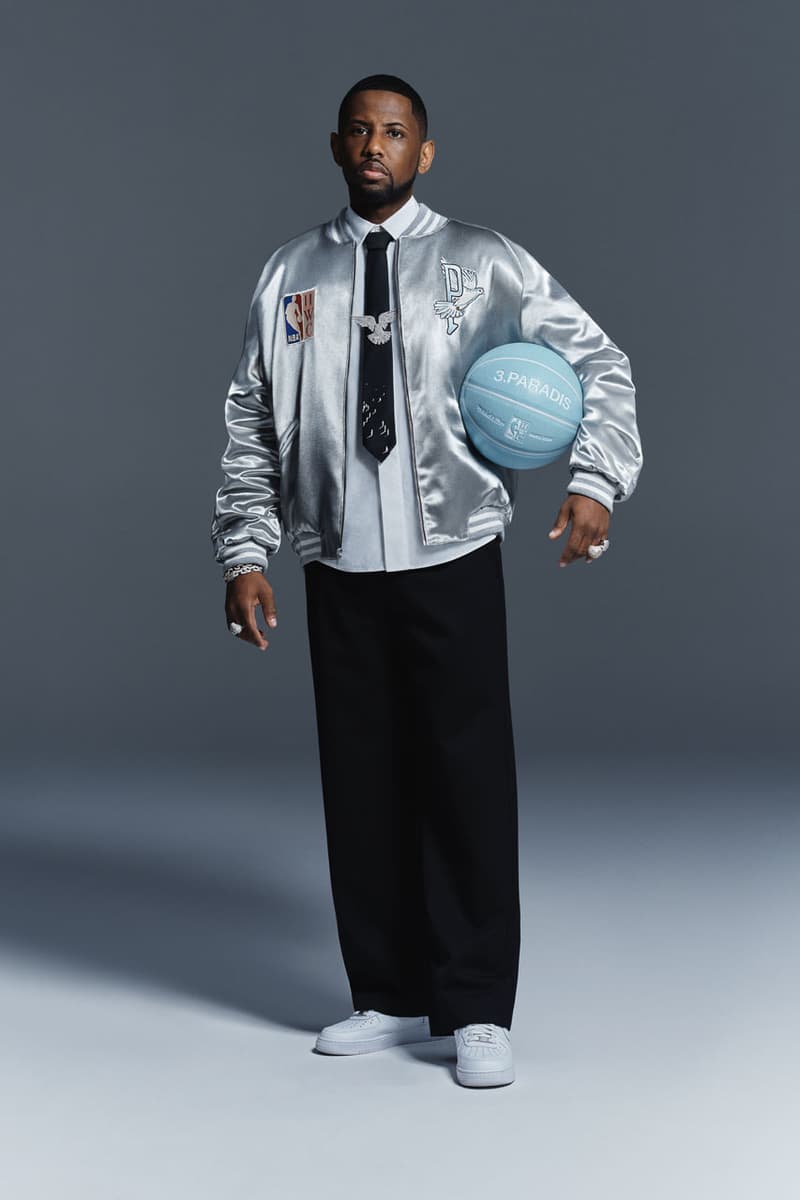 3.PARADIS x Mitchell & Ness x NBA Is a Triple Threat in Collaborative Capsule release info fabolous rapper campaign shop olympics games fashion drop price jersey jacket leather pants basketball ball shoot lebron james france canada association team medal win