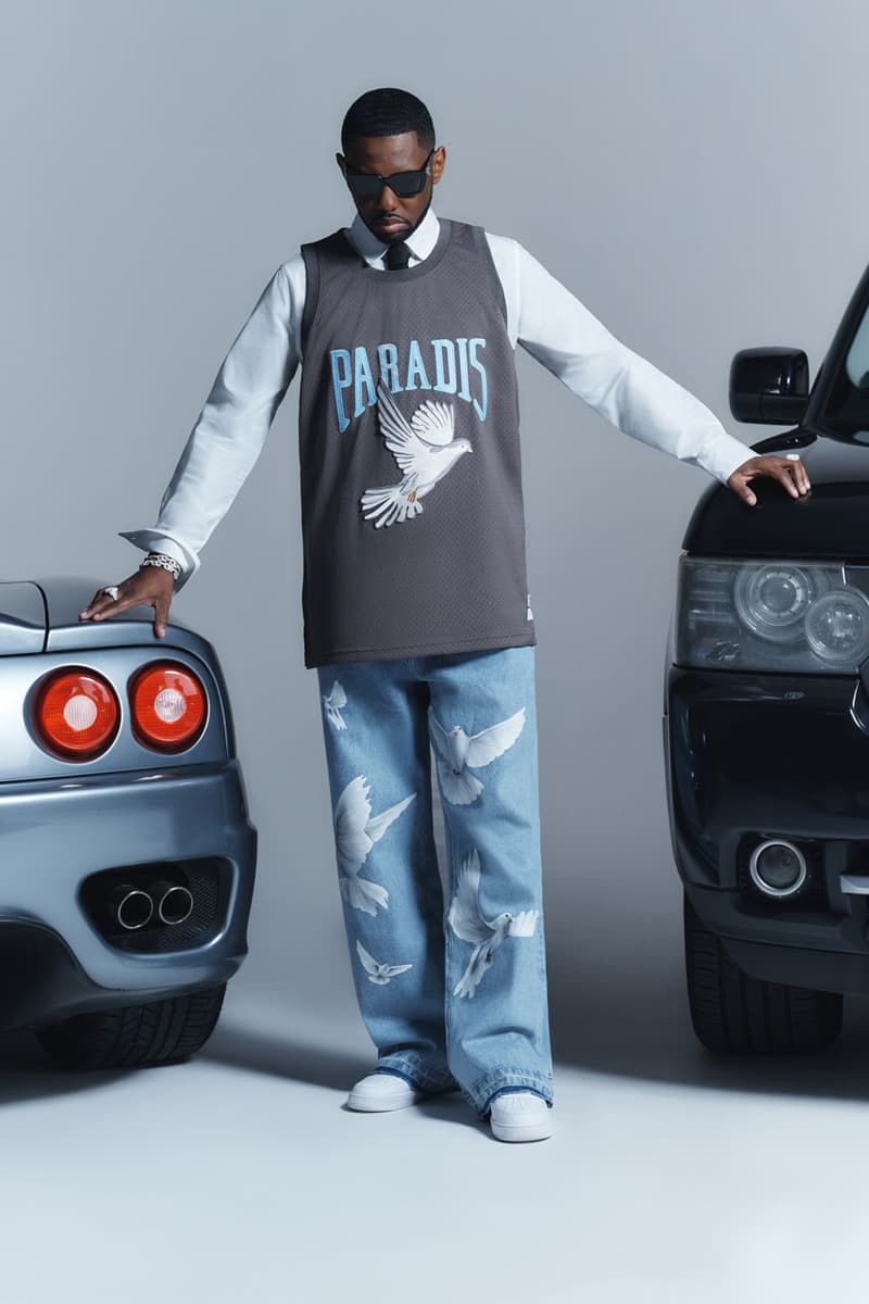 3.PARADIS x Mitchell & Ness x NBA Is a Triple Threat in Collaborative Capsule release info fabolous rapper campaign shop olympics games fashion drop price jersey jacket leather pants basketball ball shoot lebron james france canada association team medal win