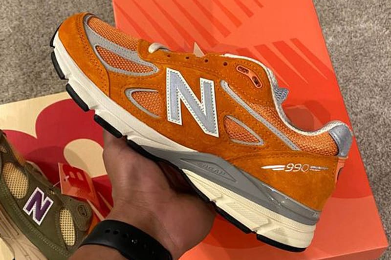 Первый взгляд на Aimé Leon Dore x New Balance 990v4 оранжевого цвета