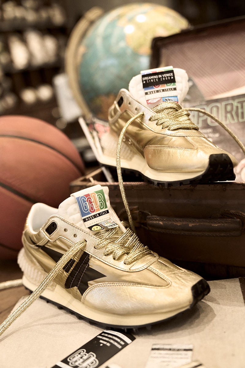 golden goose paris plympic games marathon sneaker footwear streetwear silhouette release customization workshop flagship gold france olympic games 2024