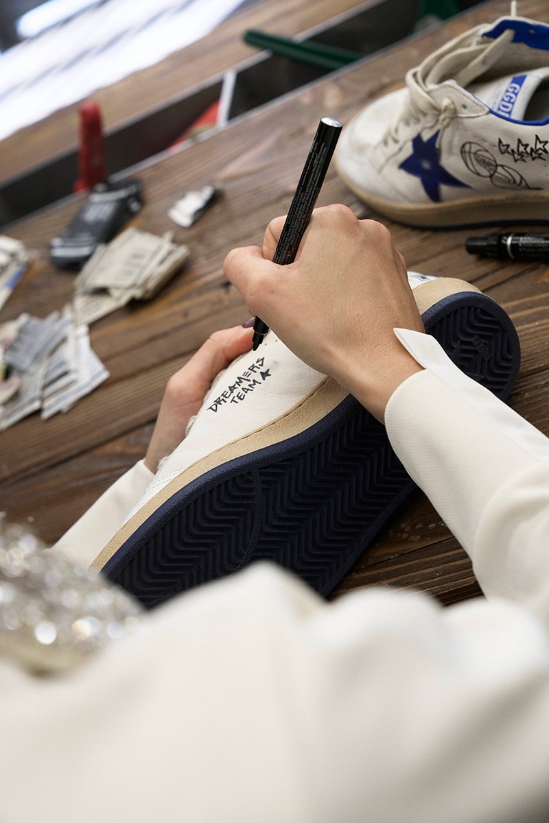 golden goose paris plympic games marathon sneaker footwear streetwear silhouette release customization workshop flagship gold france olympic games 2024