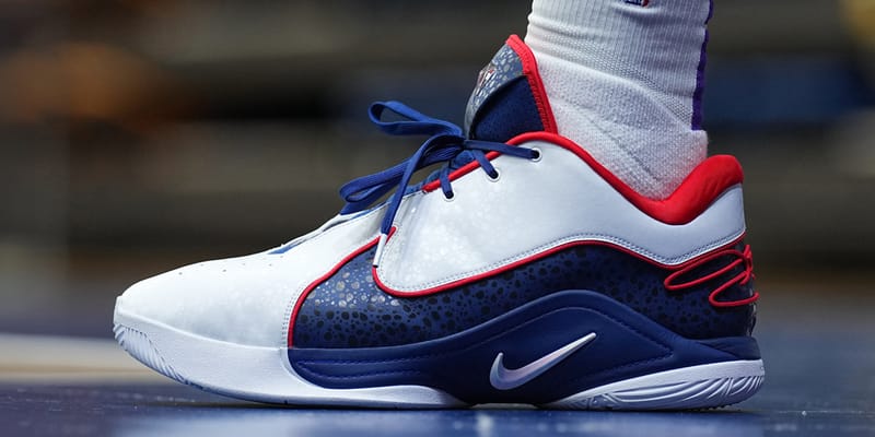 white and red lebrons