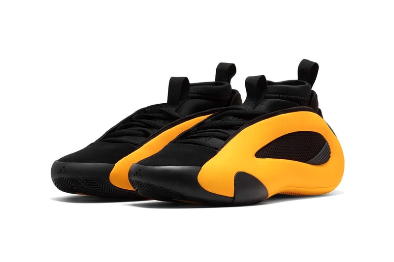 adidas Harden Vol. 8 "Crew Yellow" Release Info official look james harden after hours black yellow basketball shoe los angeles clippers 