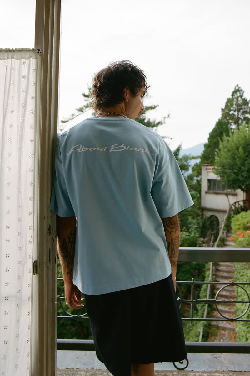 about:blank Continues Its Italian Summer with Third SS24 Release brand clothing fashion unisex streetwear link price mediterranean warm weather lookbook