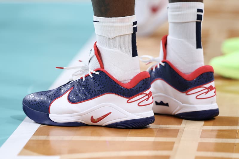 LeBron James Has Debuted Another Nike LeBron 22 "USA" PE king navy white swoosh red player edition olympics spirit quest for gold