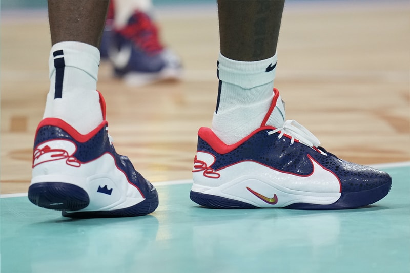 LeBron James Has Debuted Another Nike LeBron 22 "USA" PE king navy white swoosh red player edition olympics spirit quest for gold
