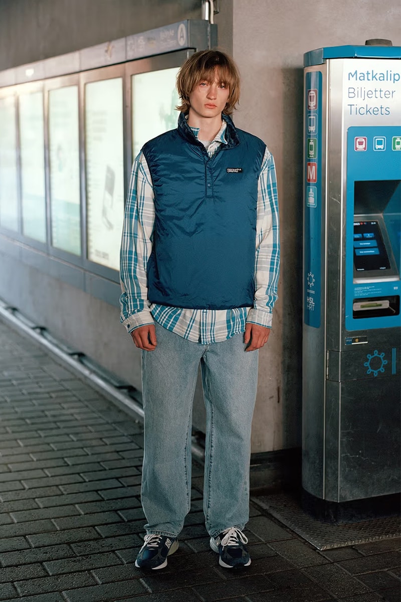 thisisneverthat FW24 Leans Into Cozy Airport Style lookbook fall/winter 2024 puffer jackets, vests with linings, and knits 